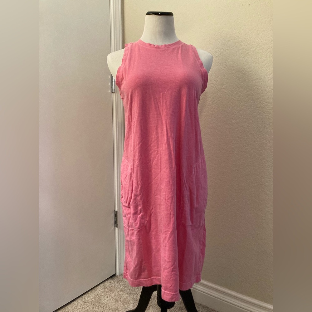Old Navy Pink Sleeveless Shirt Dress with Pockets